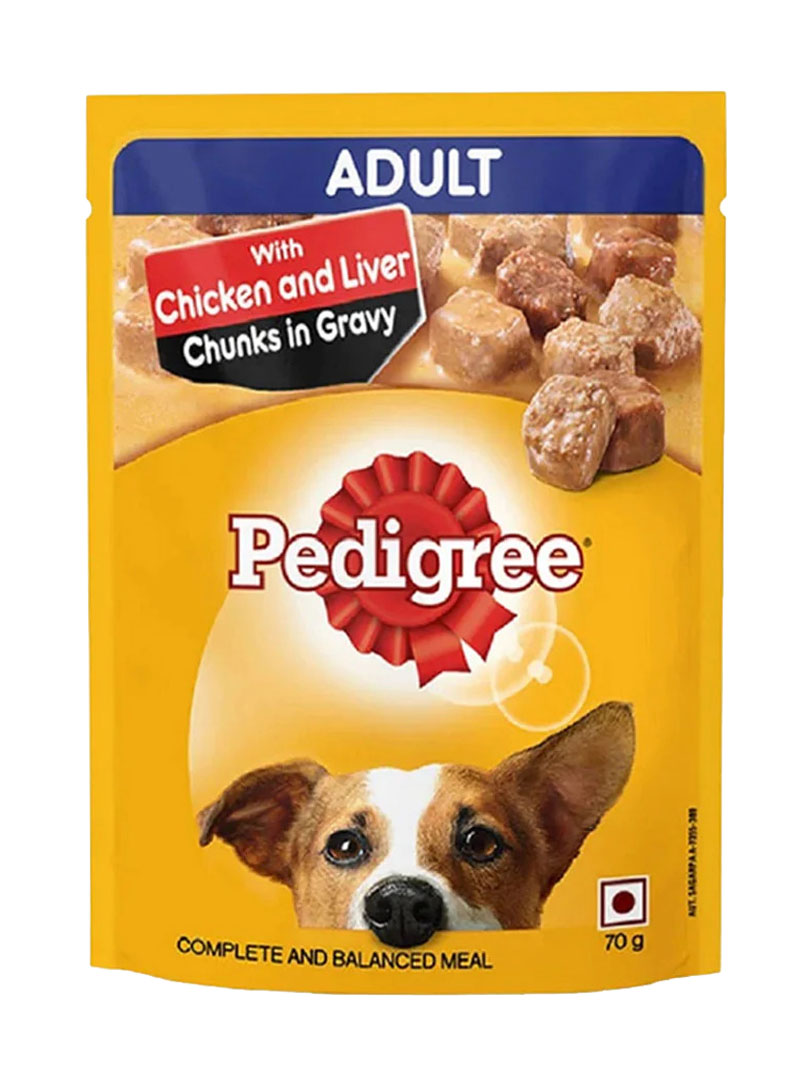 Buy Pedigree Dog Treats Chicken and Liver Chunks in Gravy at a low price in online India on petindiaonline